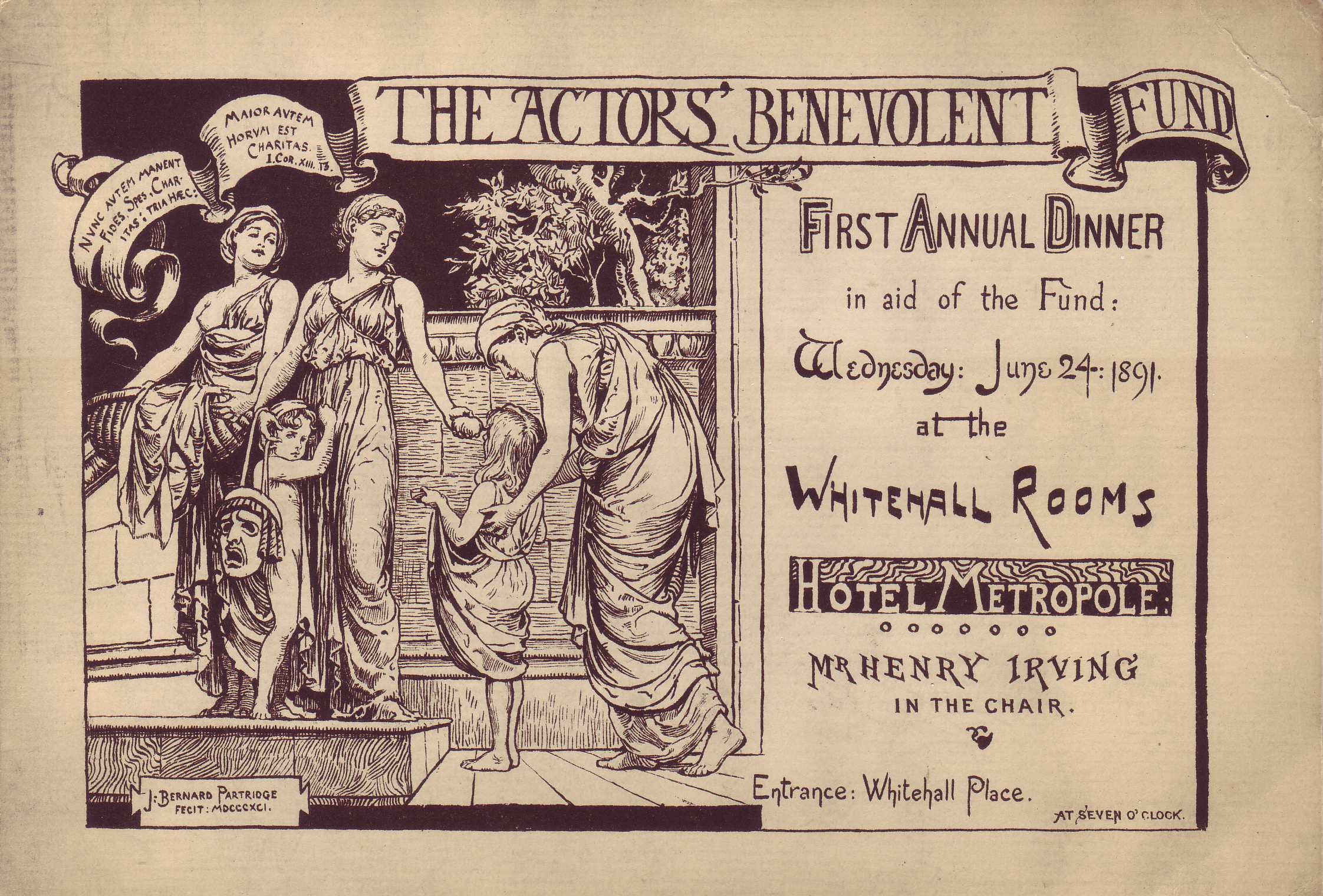 Flyer for the ABF's First Annual Dinner, 1891